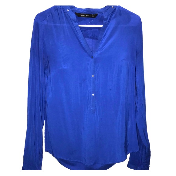 Zara Tops - Zara Woman royal blue blouse size small